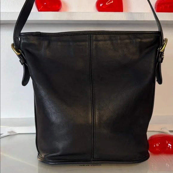 Coach Vintage 4153 Black Leather Messenger Bag❤️❤️❤️🎀 - Picture 6 of 15